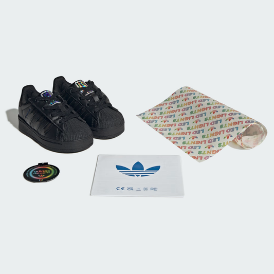 LUCES LED DE SUPERSTAR, CIERRE DE COMODIDAD, ZAPATOS DE ENCAJE ELÁSTICO PARA NIÑOS